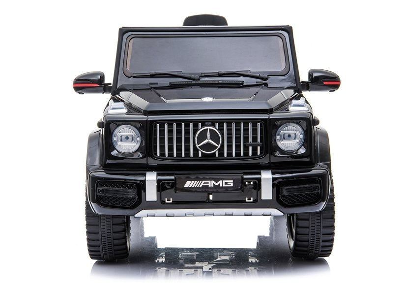 Elektro Kinderfahrzeug Mercedes G63 AMG Schwarz Lackiert Mit Ledersitz Und EVA-Reifen