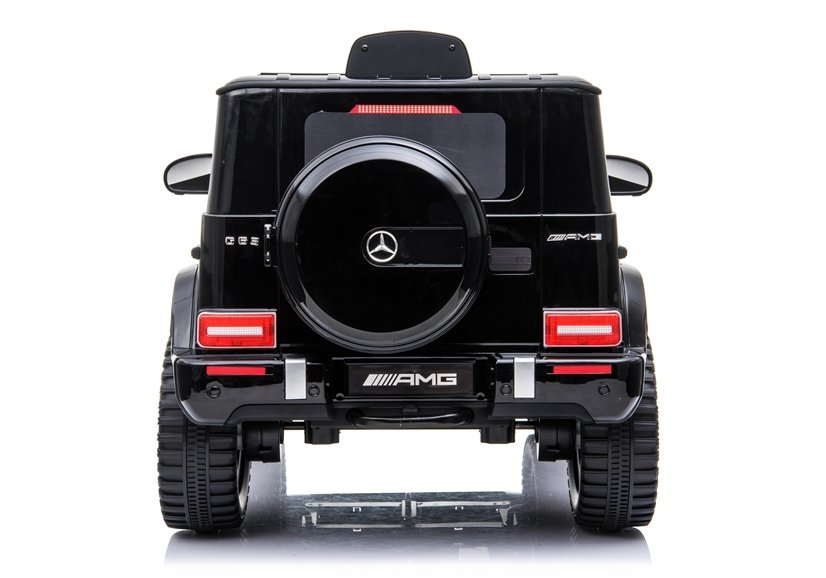 Elektro Kinderfahrzeug Mercedes G63 AMG Schwarz Lackiert Mit Ledersitz Und EVA-Reifen
