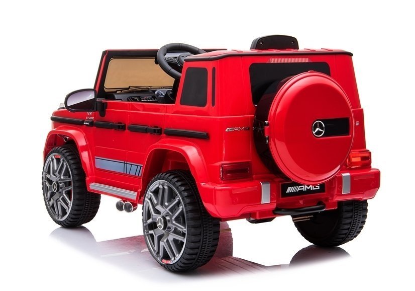Kinderfahrzeug Mercedes G63 AMG Rot Ledersitz EVA Reifen Kinderauto Fahrzeug