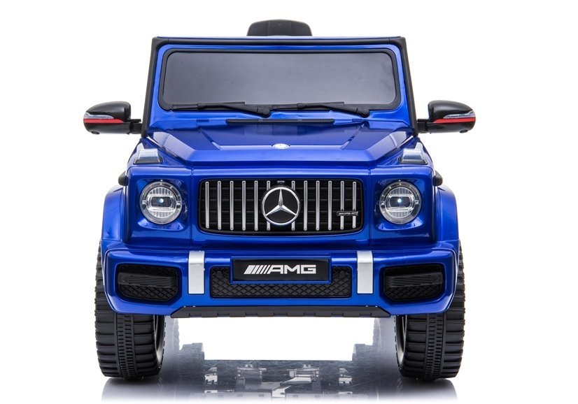 Elektro Kinderauto Mercedes G63 AMG Blau Lackiert Mit Ledersitz Und EVA-Reifen