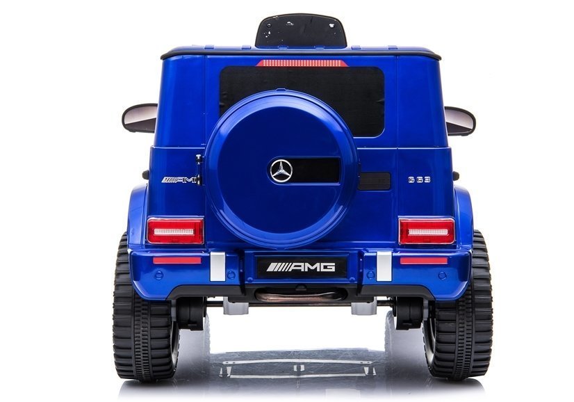 Elektro Kinderauto Mercedes G63 AMG Blau Lackiert Mit Ledersitz Und EVA-Reifen
