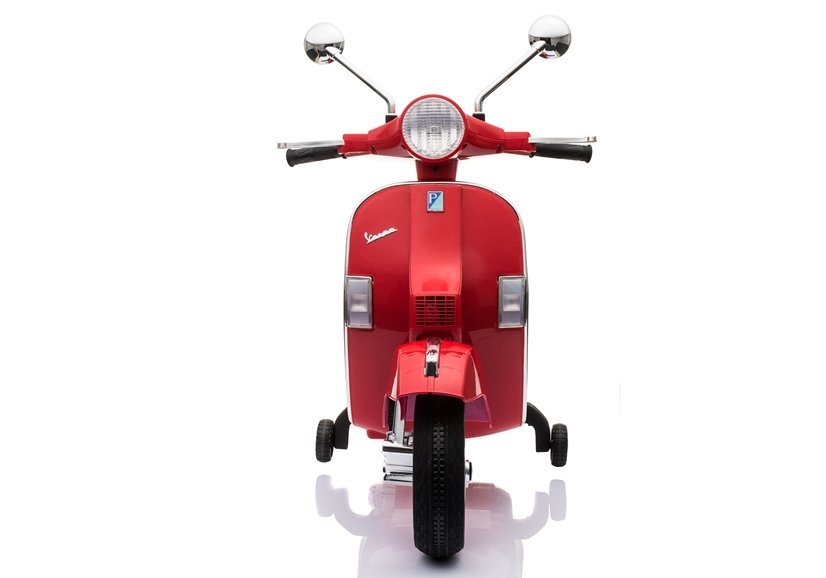 Motorroller Motorrad Vespa Rot Mit Ledersitz Und EVA-Reifen 2x45W LED Frontscheinwerfer