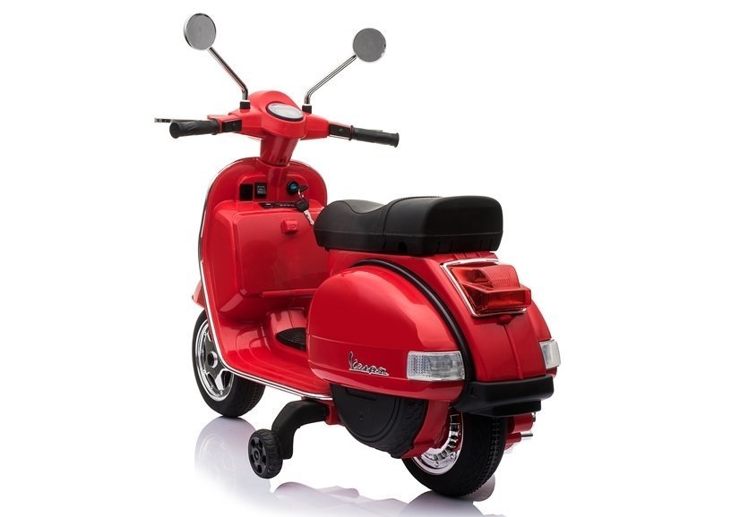 Motorroller Motorrad Vespa Rot Mit Ledersitz Und EVA-Reifen 2x45W LED Frontscheinwerfer