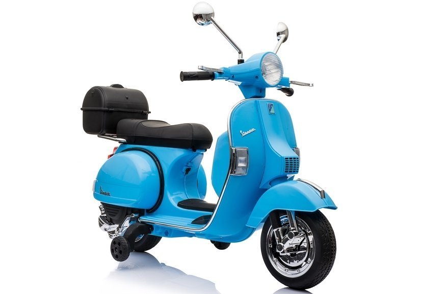 Elektro Motorroller Motorrad Vespa Blau EVA Reifen Ledersitz 2x45W LED Frontscheinwerfer