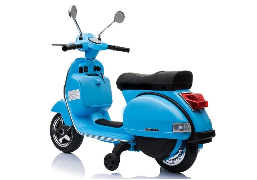 Elektro Motorroller Motorrad Vespa Blau EVA Reifen Ledersitz 2x45W LED Frontscheinwerfer