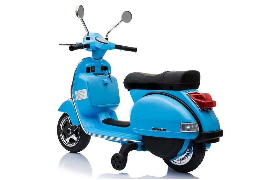 Elektro Motorroller Motorrad Vespa Blau EVA Reifen Ledersitz 2x45W LED Frontscheinwerfer