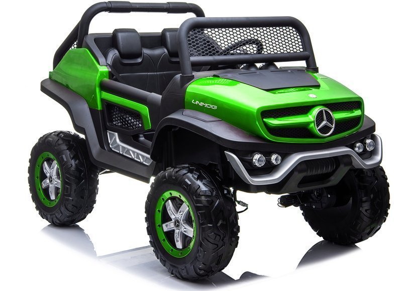 Elektro Kinderauto Mercedes Unimog Grün 4x4 2Sitzer