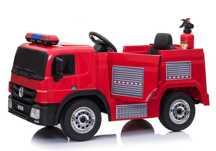 Elektro Kinderfahrzeug Feuerwehrauto Rot mit EVA-Reifen und LED Frontscheinwerfer