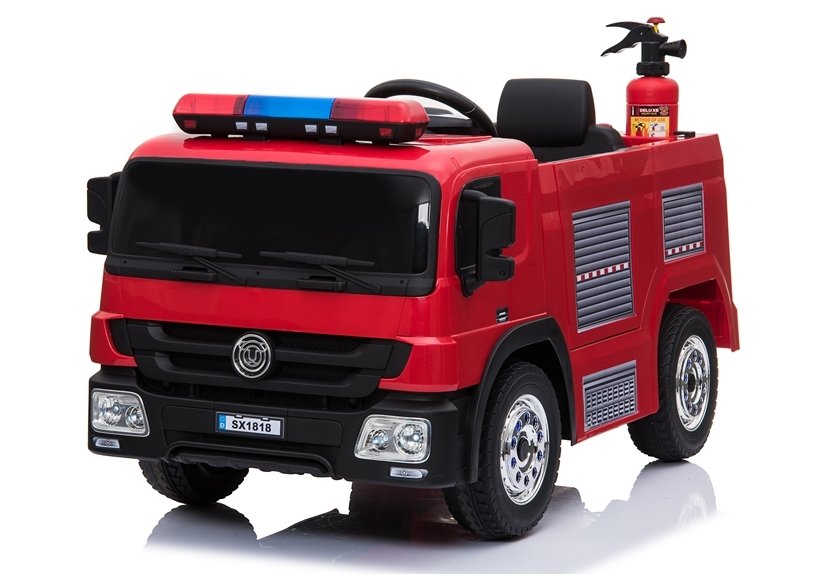 Elektro Kinderfahrzeug Feuerwehrauto Rot mit EVA-Reifen und LED Frontscheinwerfer