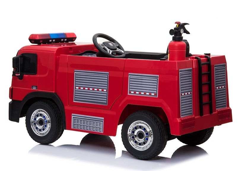 Elektro Kinderfahrzeug Feuerwehrauto Rot mit EVA-Reifen und LED Frontscheinwerfer
