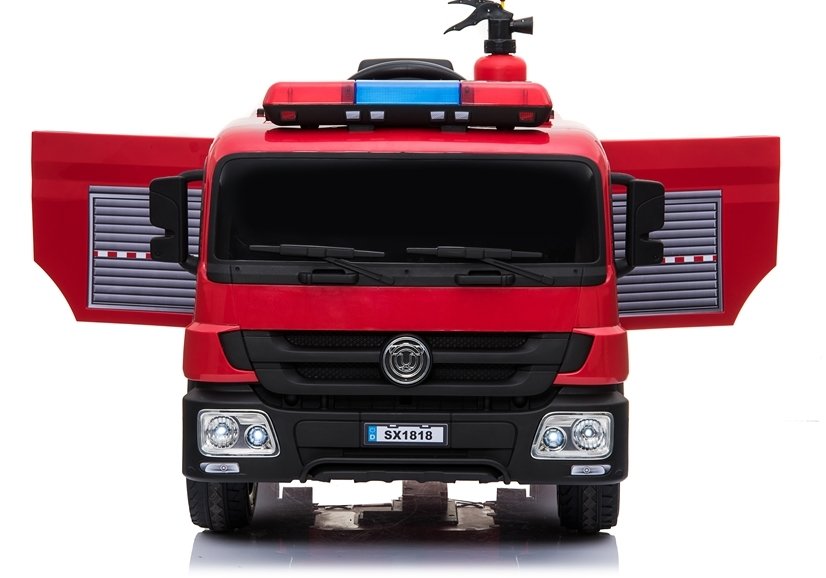 Elektro Kinderfahrzeug Feuerwehrauto Rot mit EVA-Reifen und LED Frontscheinwerfer