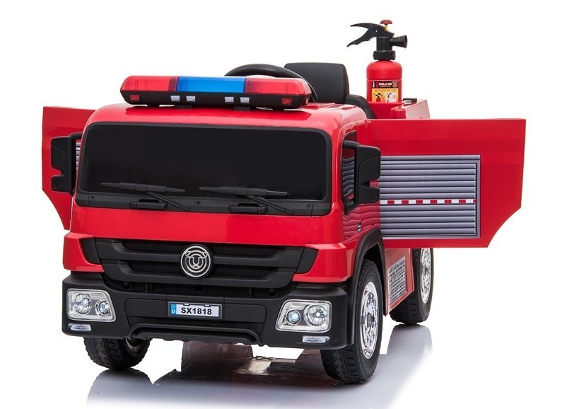 Elektro Kinderfahrzeug Feuerwehrauto Rot mit EVA-Reifen und LED Frontscheinwerfer