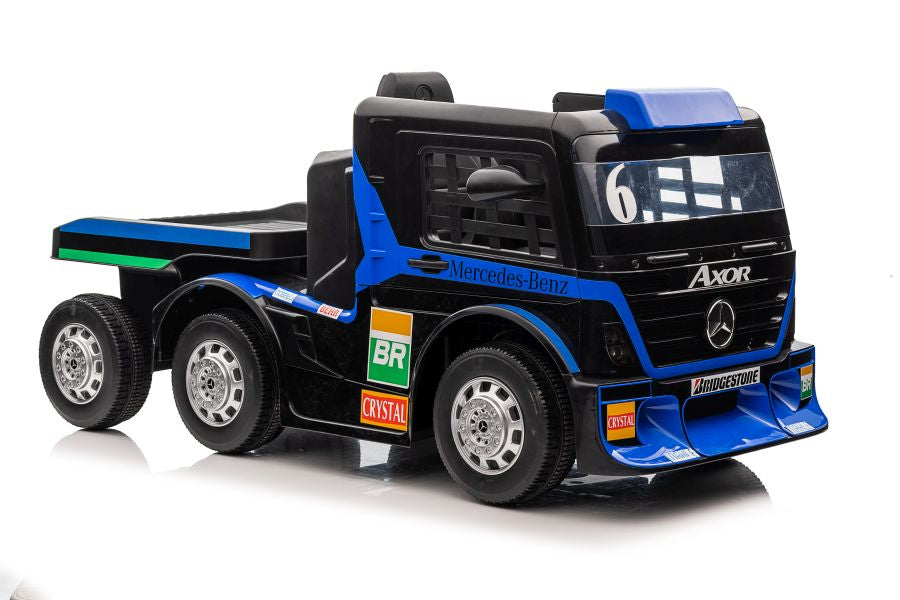 Elektro Kinderauto LKW Mercedes XMX622B Auflieger Marineblau LCD