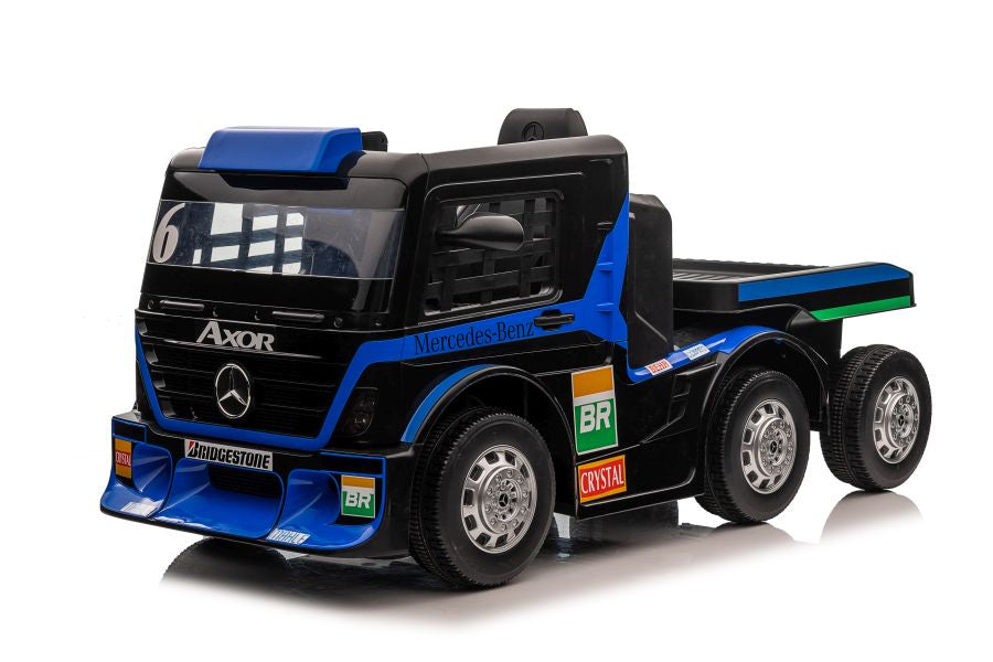 Elektro Kinderauto LKW Mercedes XMX622B Auflieger Marineblau LCD