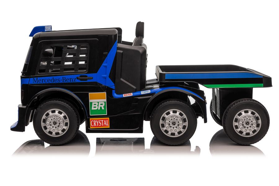 Elektro Kinderauto LKW Mercedes XMX622B Auflieger Marineblau LCD