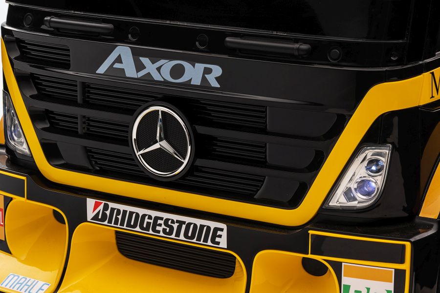 Elektro Kinderauto LKW Mercedes XMX622B Auflieger Gelb LCD