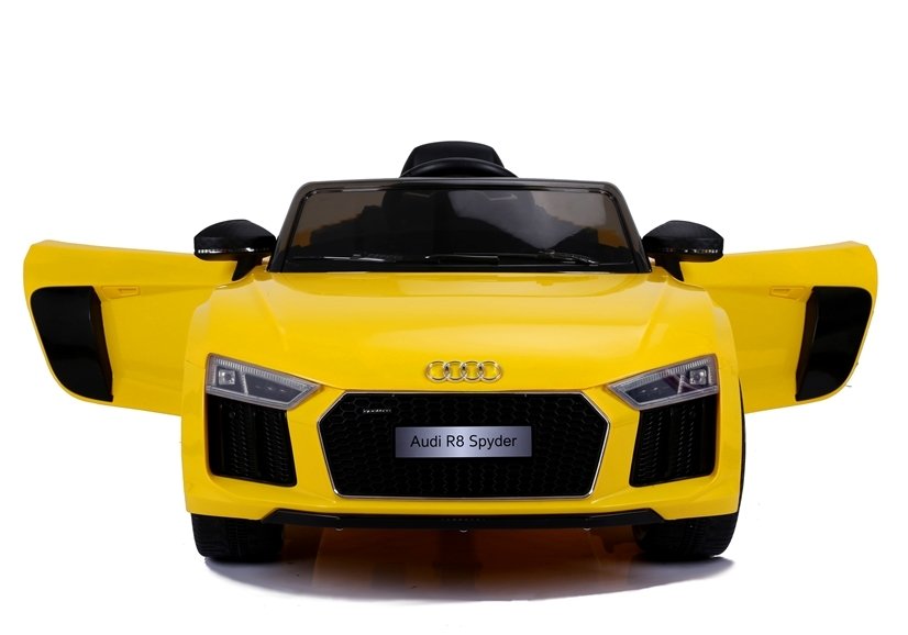 Children's car Audi R8 JJ2198 Yellow Leather seat EVA tires LED headlights 2x45W
