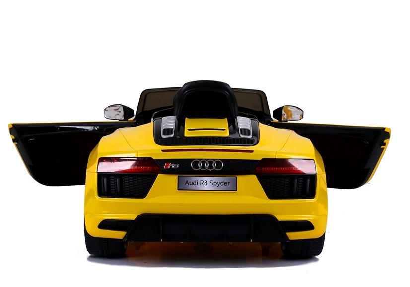 Children's car Audi R8 JJ2198 Yellow Leather seat EVA tires LED headlights 2x45W