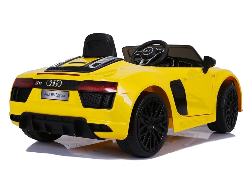 Children's car Audi R8 JJ2198 Yellow Leather seat EVA tires LED headlights 2x45W