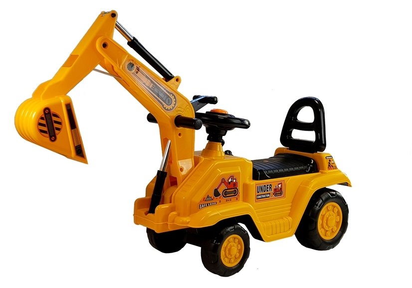 ride-on excavator with movable arm