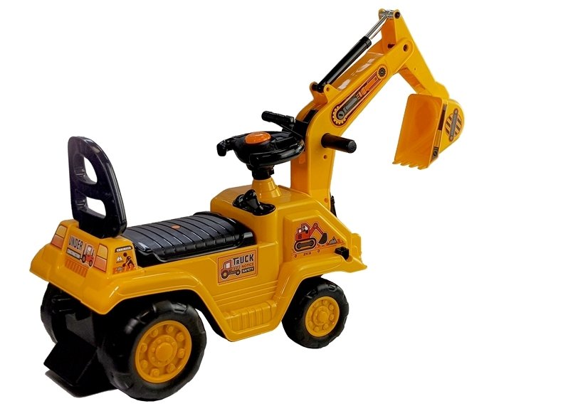 ride-on excavator with movable arm