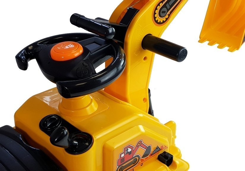 ride-on excavator with movable arm
