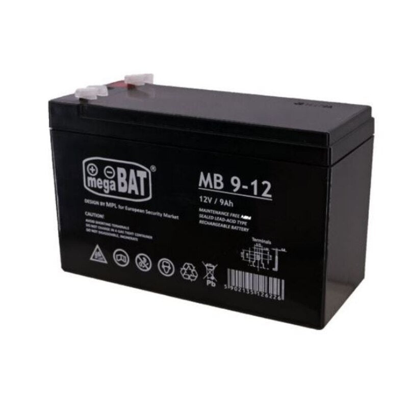 AGM gel battery for a car for a 12V9Ah battery