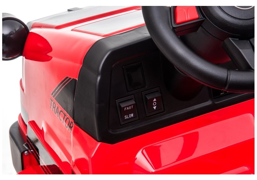 Elektro Kindertraktor mit Anhänger YSA730-2 Rot 12V 7Ah
