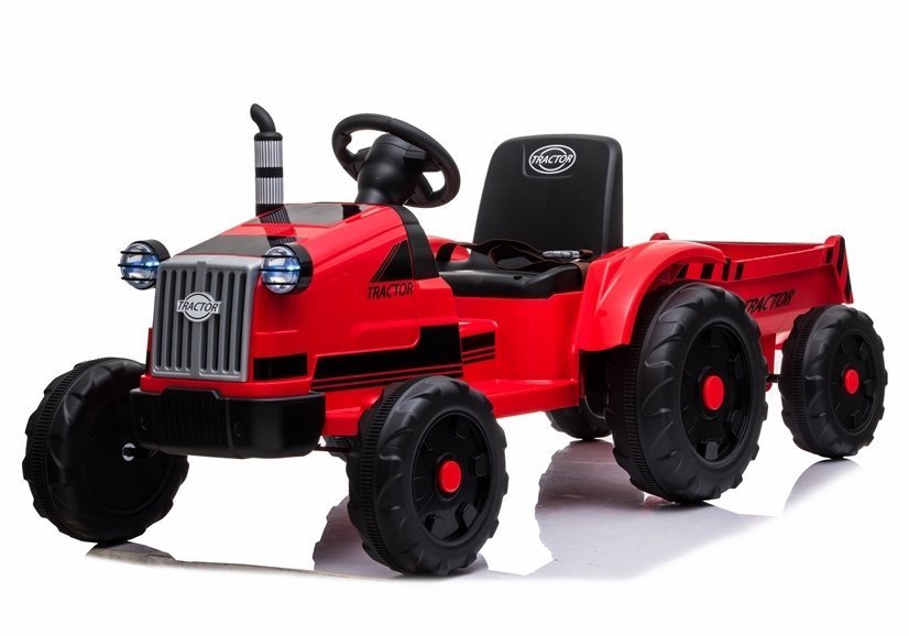 Elektro Kindertraktor mit Anhänger YSA730-2 Rot 12V 7Ah