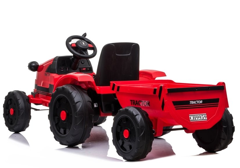 Elektro Kindertraktor mit Anhänger YSA730-2 Rot 12V 7Ah