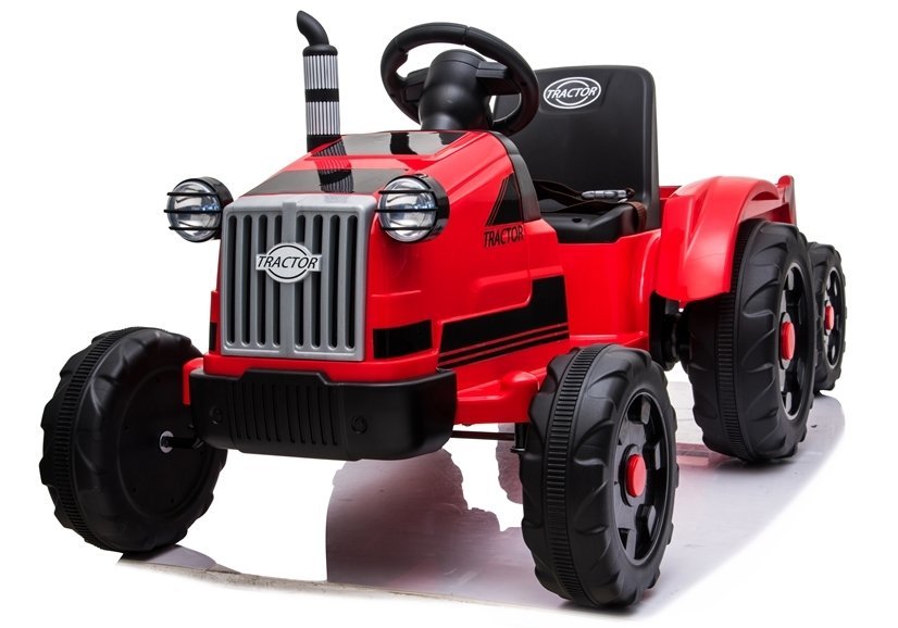 Elektro Kindertraktor mit Anhänger YSA730-2 Rot 12V 7Ah
