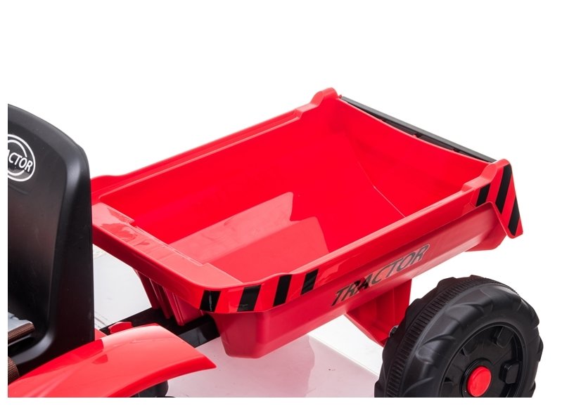 Elektro Kindertraktor mit Anhänger YSA730-2 Rot 12V 7Ah