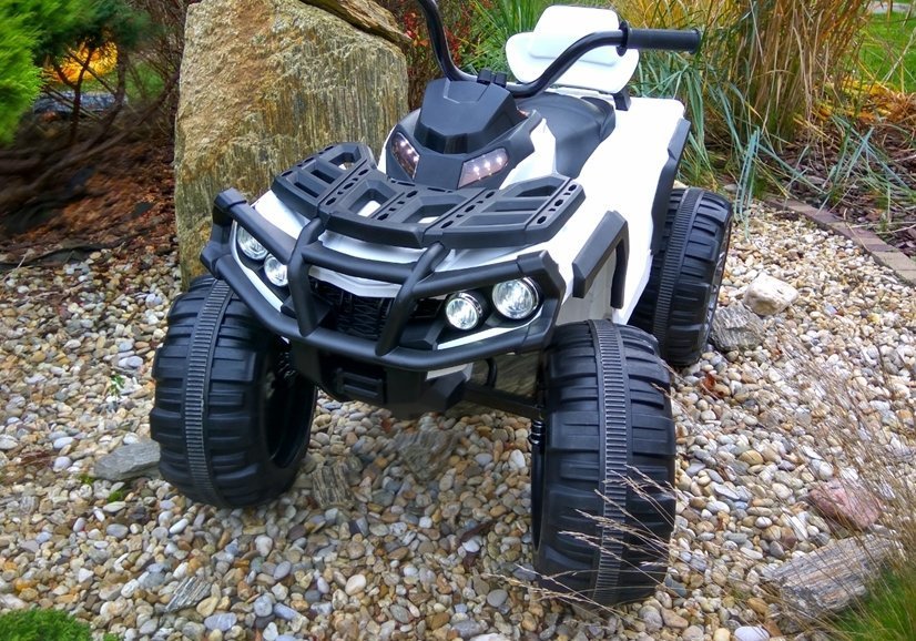 Electric Quad BMD0906 for Children White 2x45W Motors 2.4G EVA Tires Leather Seat