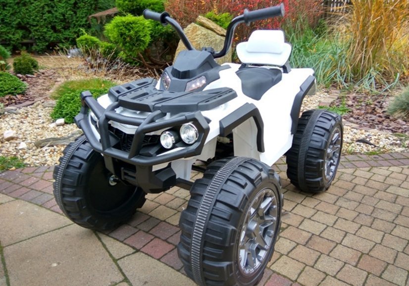Electric Quad BMD0906 for Children White 2x45W Motors 2.4G EVA Tires Leather Seat