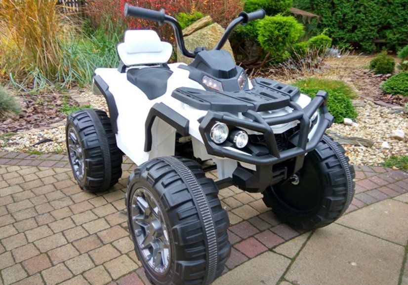 Electric Quad BMD0906 for Children White 2x45W Motors 2.4G EVA Tires Leather Seat