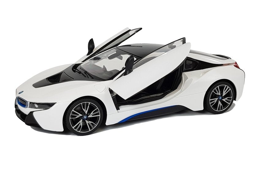 Ferngesteuertes Spielzeugauto BMW i8 Rastar 1:14 Weiße Automatiktüren