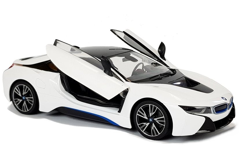 Ferngesteuertes Spielzeugauto BMW i8 Rastar 1:14 Weiße Automatiktüren