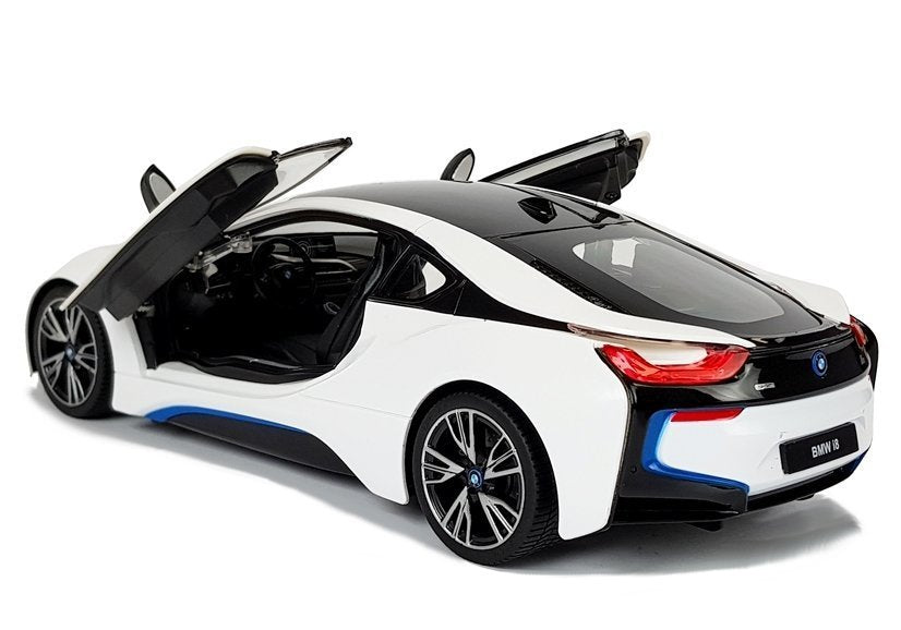Ferngesteuertes Spielzeugauto BMW i8 Rastar 1:14 Weiße Automatiktüren
