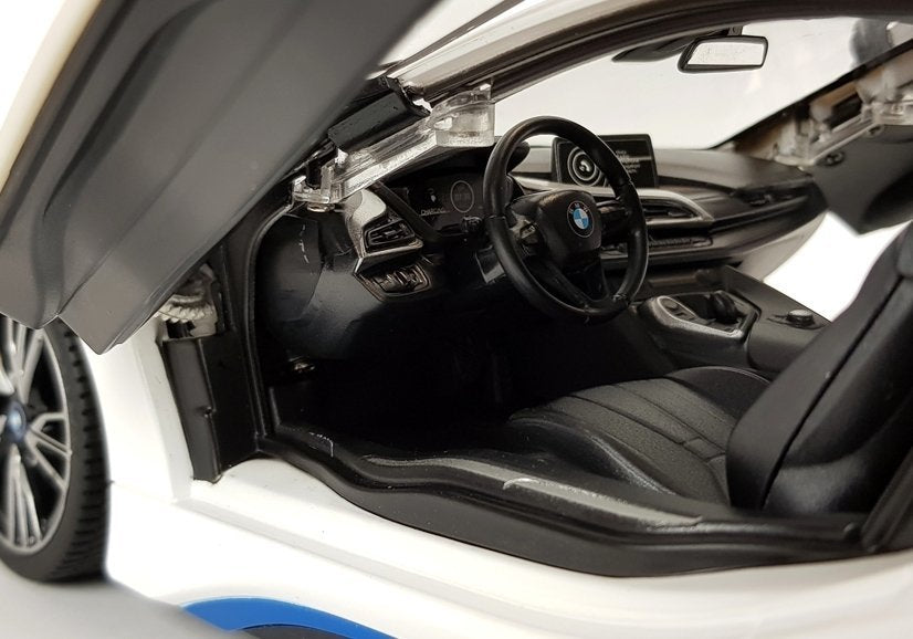 Ferngesteuertes Spielzeugauto BMW i8 Rastar 1:14 Weiße Automatiktüren