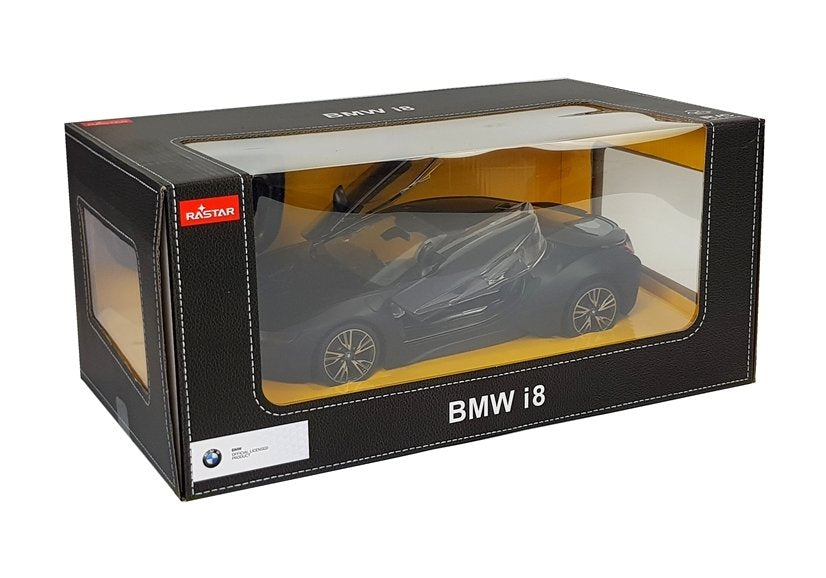 Ferngesteuertes Spielzeugauto BMW i8 Rastar 1 zu 14 Schwarz Automatik-Türen
