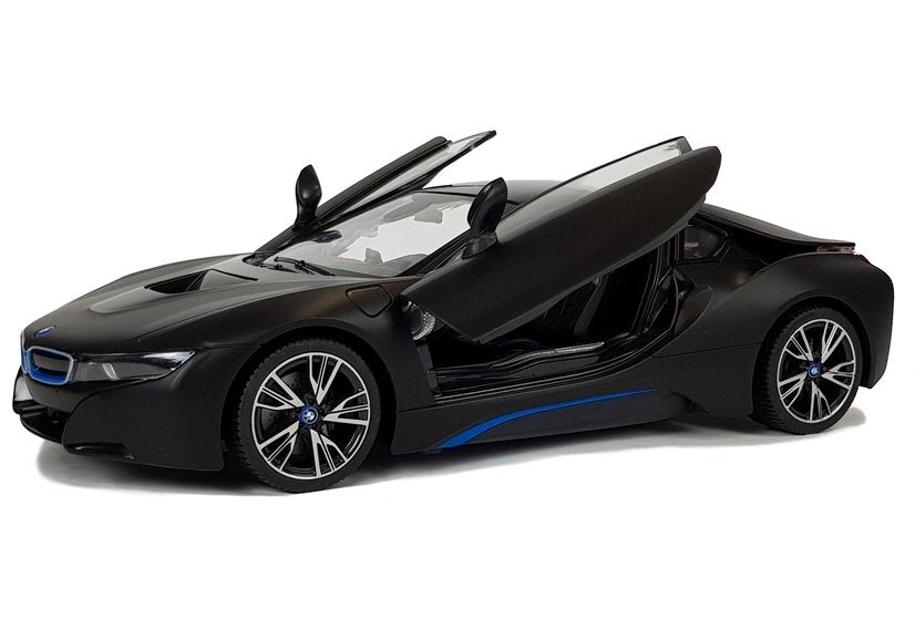 Ferngesteuertes Spielzeugauto BMW i8 Rastar 1 zu 14 Schwarz Automatik-Türen