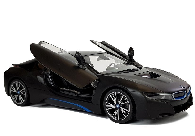 Ferngesteuertes Spielzeugauto BMW i8 Rastar 1 zu 14 Schwarz Automatik-Türen