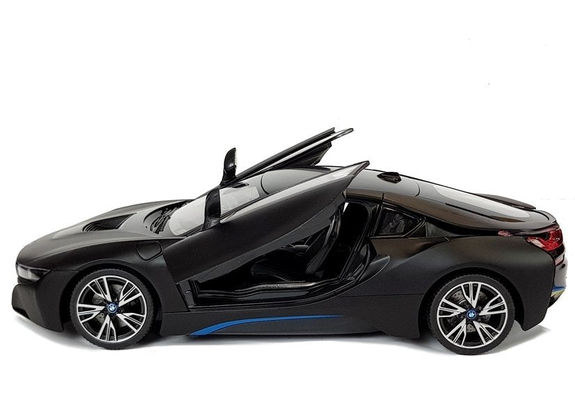 Ferngesteuertes Spielzeugauto BMW i8 Rastar 1 zu 14 Schwarz Automatik-Türen