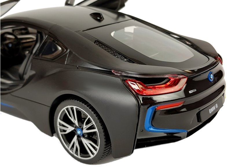 Ferngesteuertes Spielzeugauto BMW i8 Rastar 1 zu 14 Schwarz Automatik-Türen