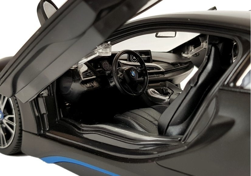 Ferngesteuertes Spielzeugauto BMW i8 Rastar 1 zu 14 Schwarz Automatik-Türen