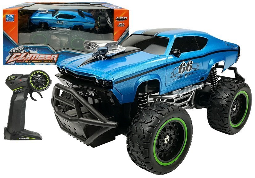 Ferngesteuertes Spielzeugauto Offroad R C Blau Hohe Reifen