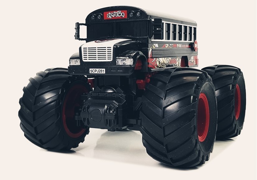 Ferngesteuerter Huge Wheel Bus 2.4G Sound Schwarz