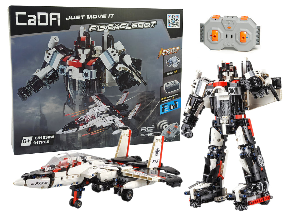 Building blocks Robot airplane made of Cada blocks Remote controlled 917 elements