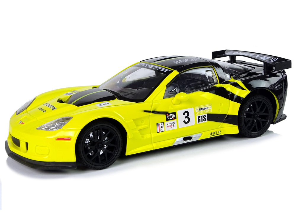 Ferngesteuerter Rennsportwagen 1:18 Corvette C6.R Gelb 2.4 G mit Lichtern
