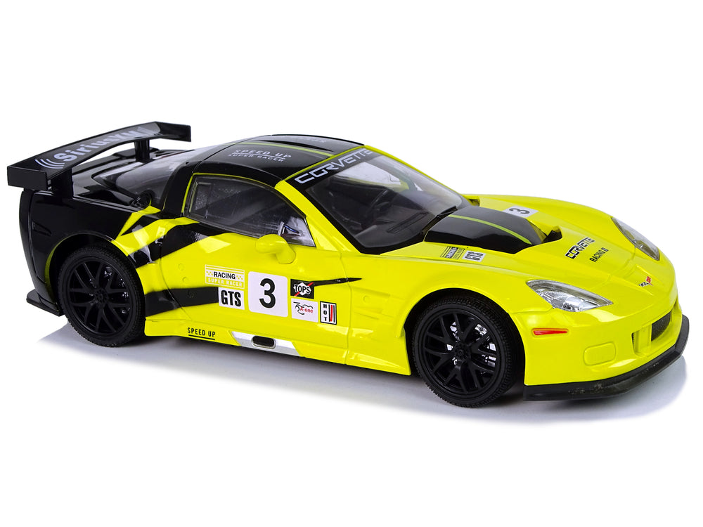 Ferngesteuerter Rennsportwagen 1:18 Corvette C6.R Gelb 2.4 G mit Lichtern